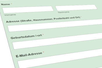 Nahaufnahme eines Anmeldeformulars für die BKF-Weiterbildung.